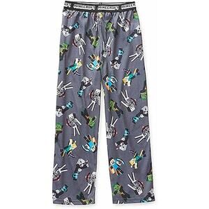Minecraft PJ Lounge Pants Boys pajama bottoms  Small 4/5 Grey Print NEW